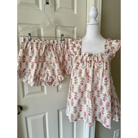 Piyama Nicolette Sleep Set Sz M Lotus Flower Babydoll Cotton Flirty Coquette NWT - Picture 6 of 16